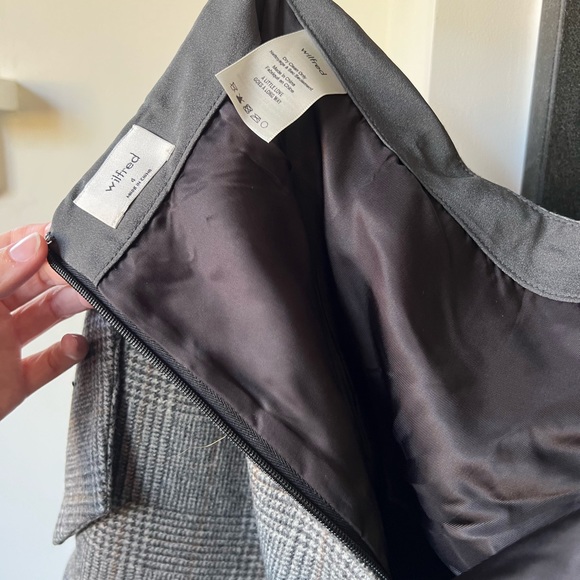 NWT ARITZIA BEAUTIFUL GRAY WOOL TIE SKIRT SIZE 4 - Picture 5 of 7